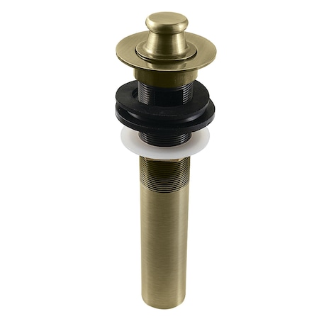 Kingston Brass Lift and Turn Sink Drain with Overflow, 17 Gauge, Antique Brass KB3003